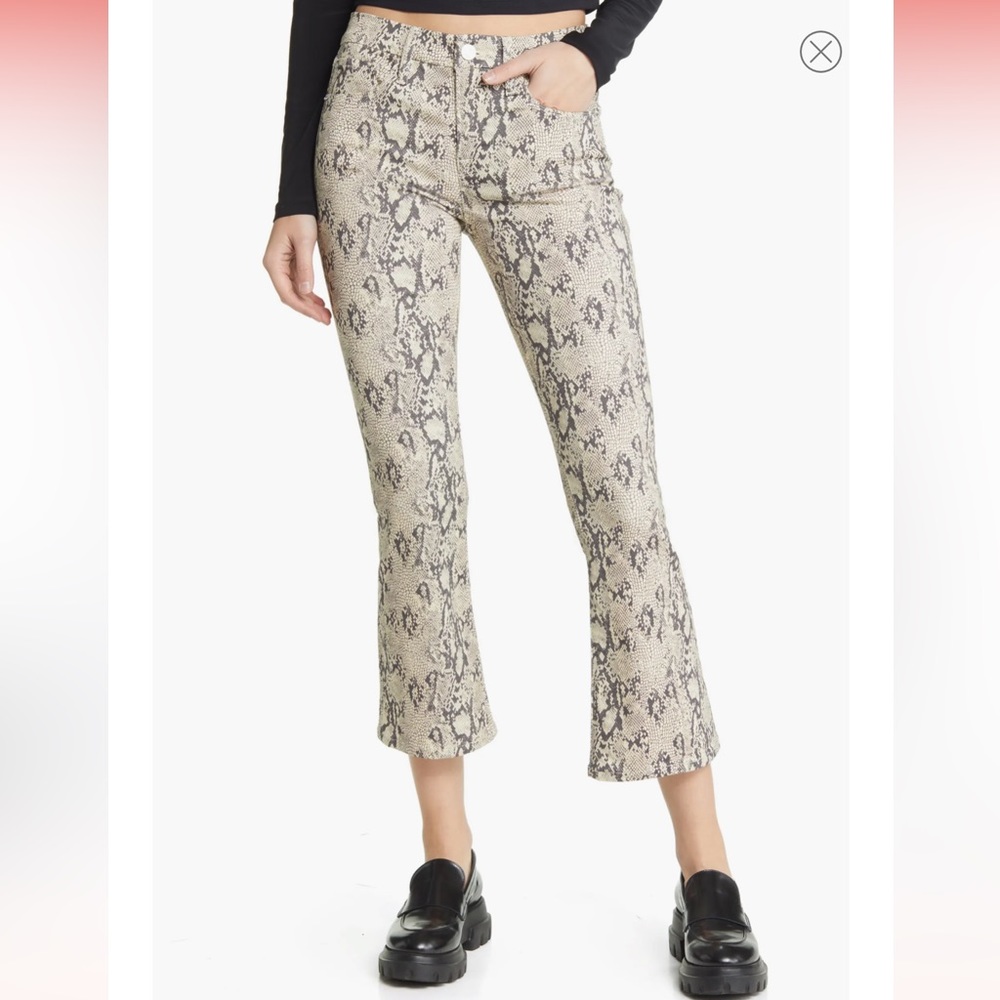Le Crop High Waist Mini Bootcut Jeans NWT